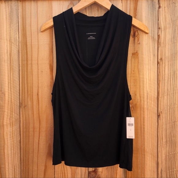 Anthropologie Delissa Black Cowl Neck Top NWT Women’s Size Large - Picture 3 of 5